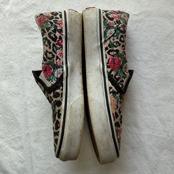 Vans Kids Leopard Floral Slip-On Shoes Size 13 Canvas Upper - Picture 4 of 8